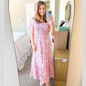 Perry Walker Pink Floral Maxi Dress